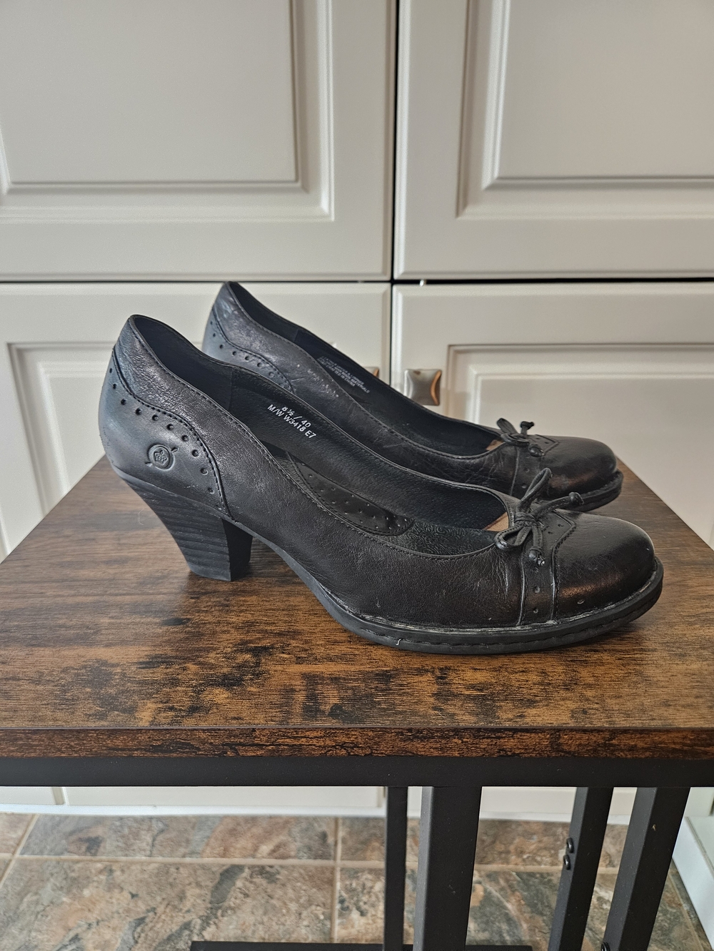 Born Black Leather Brogue Bow Heels Whimsigoth Y2k Dark Academia Goblincore Twee